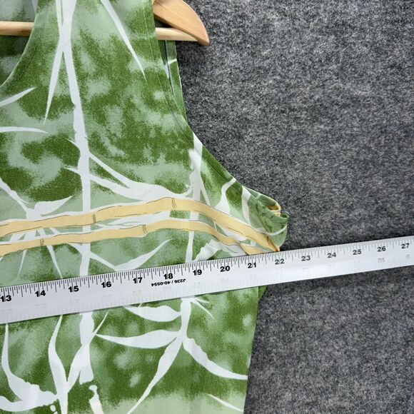 Joanna Dress Women 2X Plus Green Striped Maxi Long Sleeveless Round Neck Casual - Picture 4 of 5